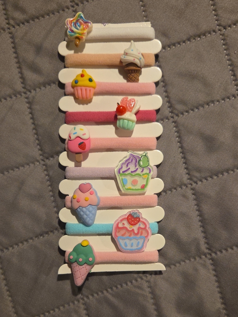 Kids Pastel Dessert Hair Clips - Pink, Blue, Cream